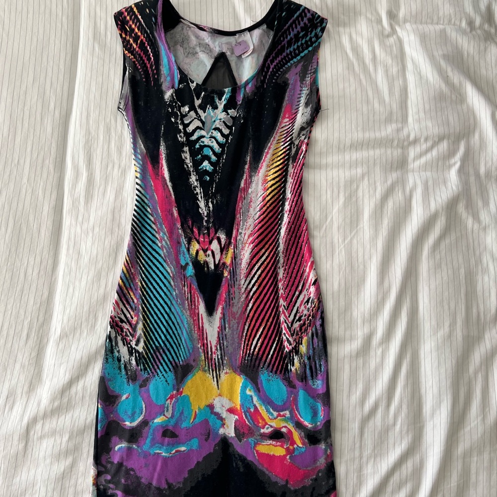 Vintage mini dress with black mesh back size small